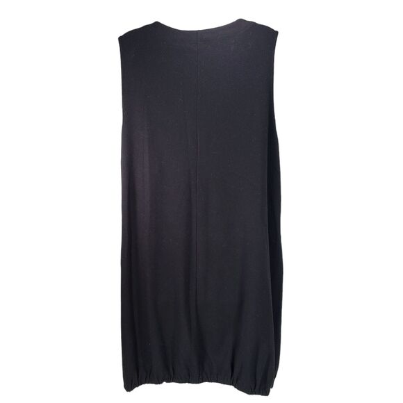 Terra SJ Apparel Shift Dress L Womens Sleeveless Black Minimalist Lagenlook Boxy - Picture 2 of 12